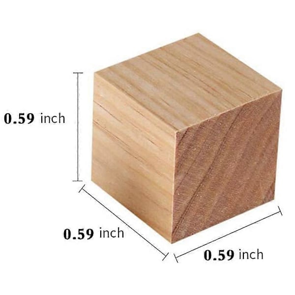 50 st Träkuber Kvadratiska Blanka Träblock för Pusseltillverkning, Hantverk och DIY-projekt