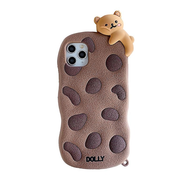 Case Compatible with iPhone 11 , Creative Fun 3D Cartoon Cookies Design with Cute Pendant Soft Silicone Bumper Shockproof Protective Case ( Cookies Be