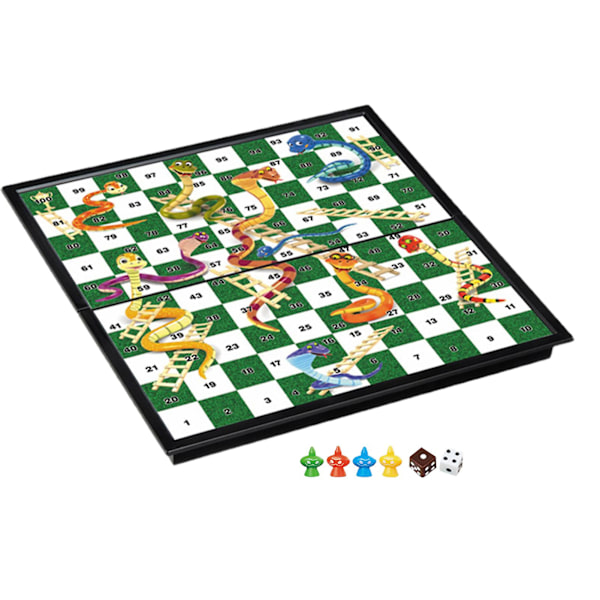 1 Set Slang & Stege Spel Klar Mönster Ljusa Färger Vikbart Skolstudent Skrivbords Vikbart Schackbräde Spel för Present