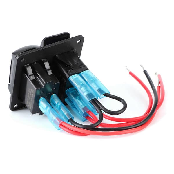 12V?24V 2-Knap Rocker Switch Panel med 2 USB og Digital Voltmeter 5PIN Dobbelt Lyskontakt til Bil Båd