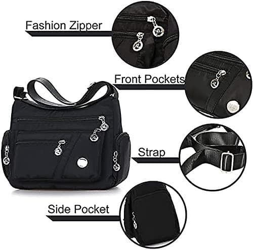 Crossbody-väskor för kvinnor, avslappnade handväskor & axelväskor, nylontote, lätt, vattentät messenger-väska, stöldskyddsväska
