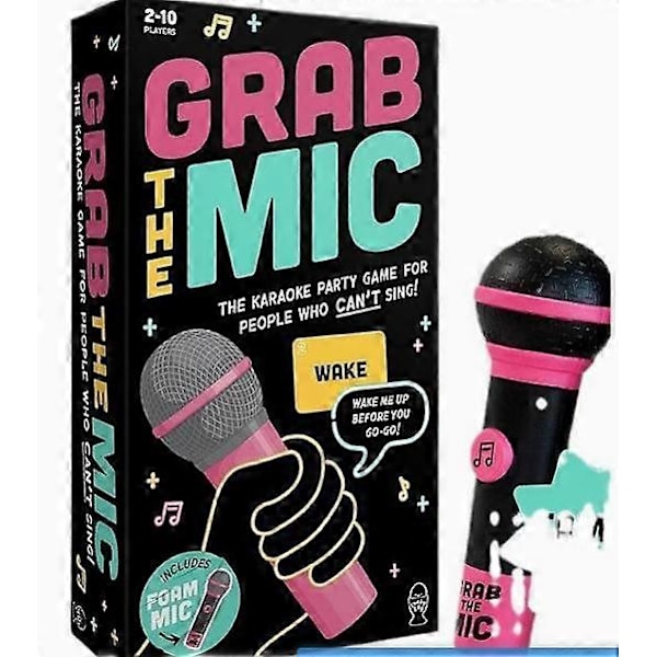 Grab The Mic Karaokepeli - Jännittävä Mikrofonin Tartunta, 2-10 Pelaajaa, 250 Säkeistökorttia