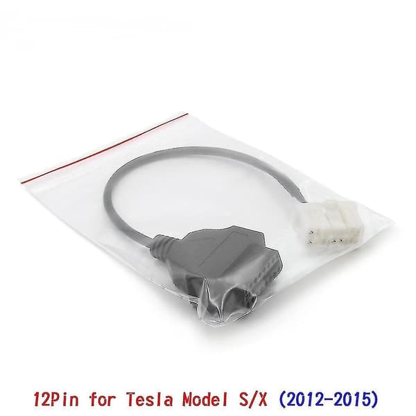 12-polet Obd2 Adapter Han- og Hun-stikkabel til 2012-2015 Tesla Model S/X Obdii Diagnostisk Kabel Elektronisk Kabel