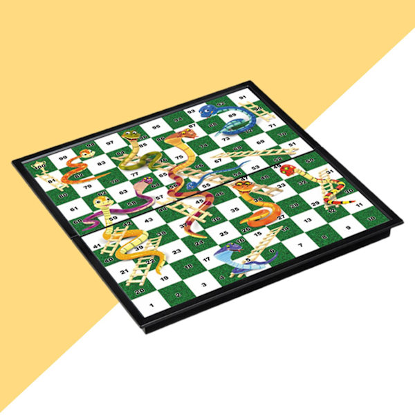 1 Set Slang & Stege Spel Klar Mönster Ljusa Färger Vikbart Skolstudent Skrivbords Vikbart Schackbräde Spel för Present
