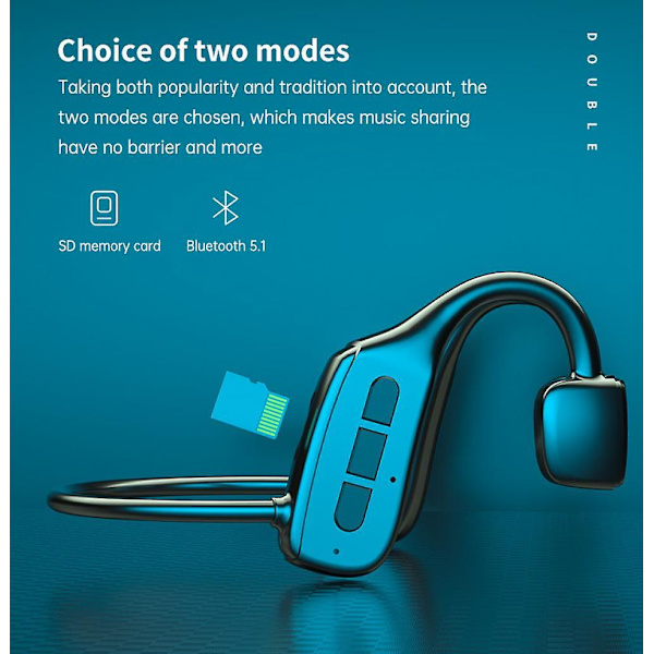 G2 Knogleledning Bluetooth Headset Hængende Øre Sports Stereo TWS Kort Bluetooth Headset (Sort)