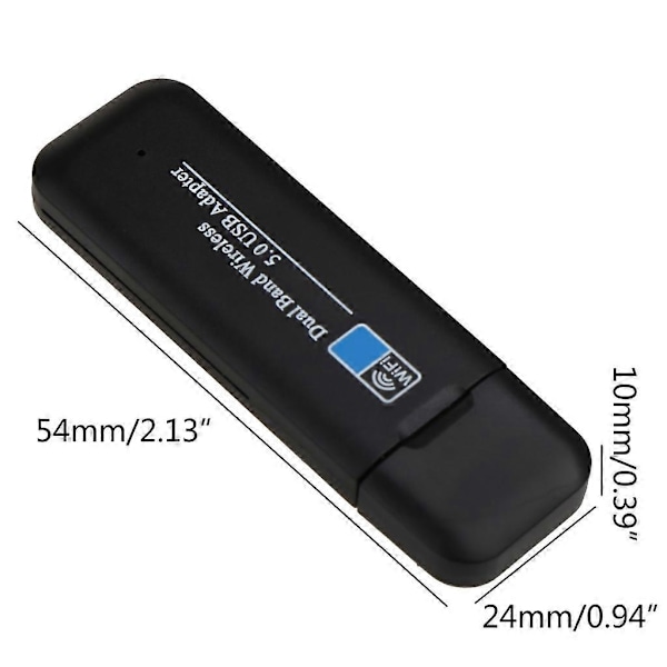 Trådløs 1200 Mbps USB WiFi-adapter MU-5300 Dobbeltbånd 2,4 GHz 5,8 GHz WiFi-antenne PC Mini-datamaskin Nettverkskortmottaker