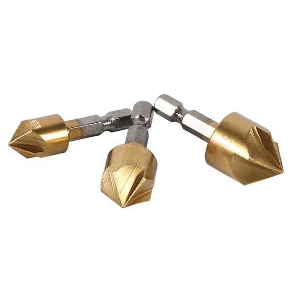 6 st HSS Fasningsslipar 1/4\" Hexskaft 90 Grader Träfasningsslipar 6mm-19mm
