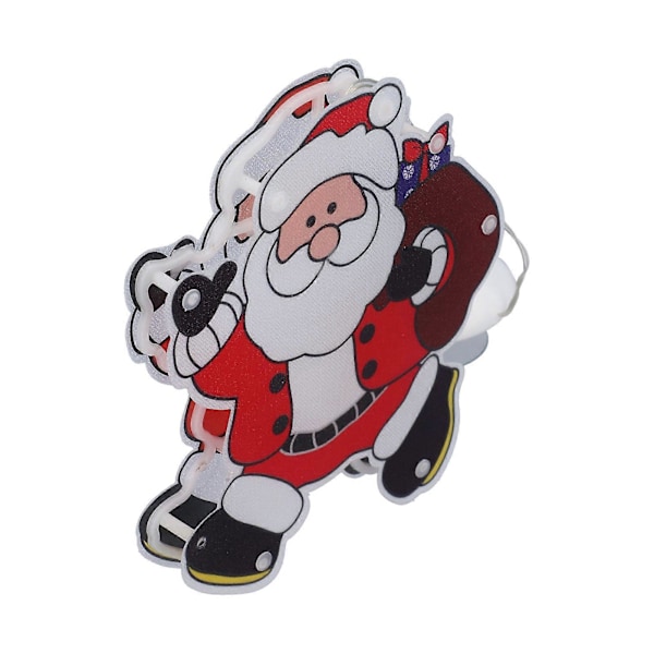 LED-julbelysning med Santa-dekoration för fönster, batteridriven LED-julbelysning med sugkopp
