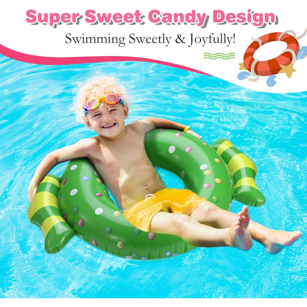 Uppblåsbara Godisbadringar, 2-pack Uppblåsbara Sommarpool Float Tubes Pool Floaties För Barn, Badring För Sommar Utomhus Vattenfest Sjö Strand
