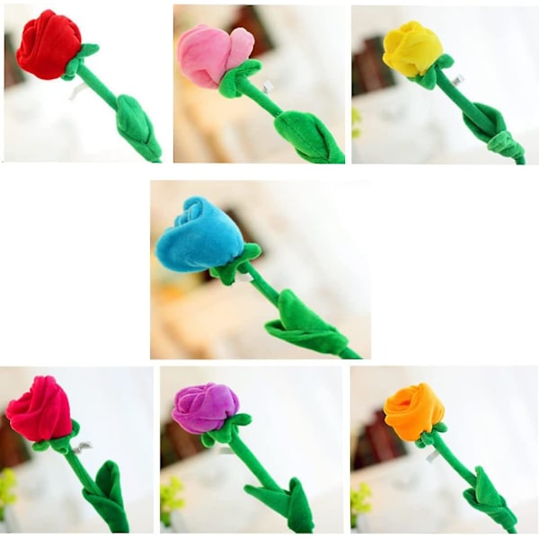 7 stk. Bløde Roseblomster 12,5 tommer Bøjbare Stilke Blød Buket Legetøj Blød Roseblomst Graduation Mors Dag Kæreste Kone Gave Flerfarvet