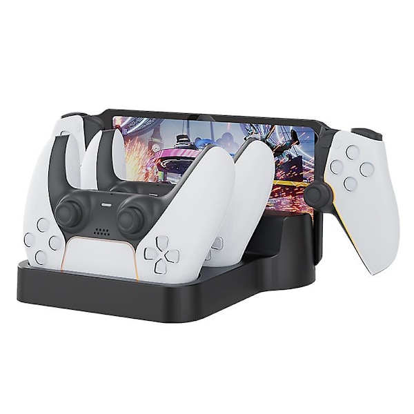 Ps Portal Ladestadion, Ladesokkel til Playstation Portal Remote Player med Dobbelt Controller Ladestadion PS5 Portal Tilbehør