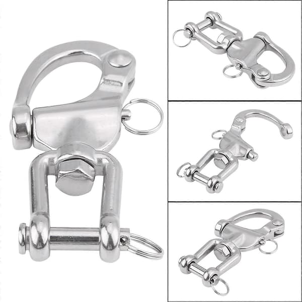 316 Rustfrit Stål Kæbe Sving Snap Shackle til Sejlbåd Spinnaker Halyard 03#