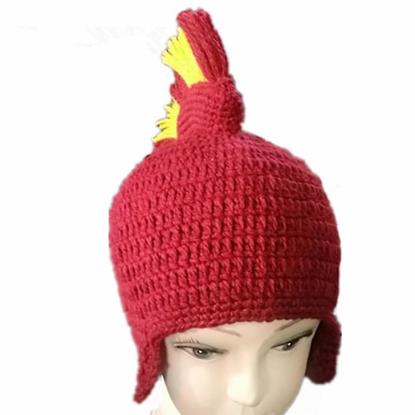 Spartanhjälm Riddare Virkad Hatt Stickad Hatt Skidåkning Roligt Ansiktsöverdrag Varma Vintermössor Beanie för Män