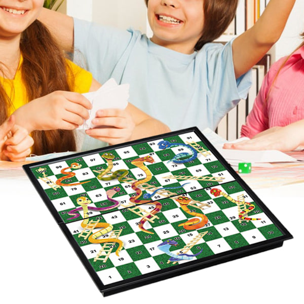 1 Set Slang & Stege Spel Klar Mönster Ljusa Färger Vikbart Skolstudent Skrivbords Vikbart Schackbräde Spel för Present