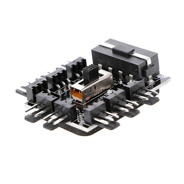 IDE Molex 1 til 8 Splitter 3-pins 12V Strømkabel for PC-vifte Sokkel Hub PCB Adapter