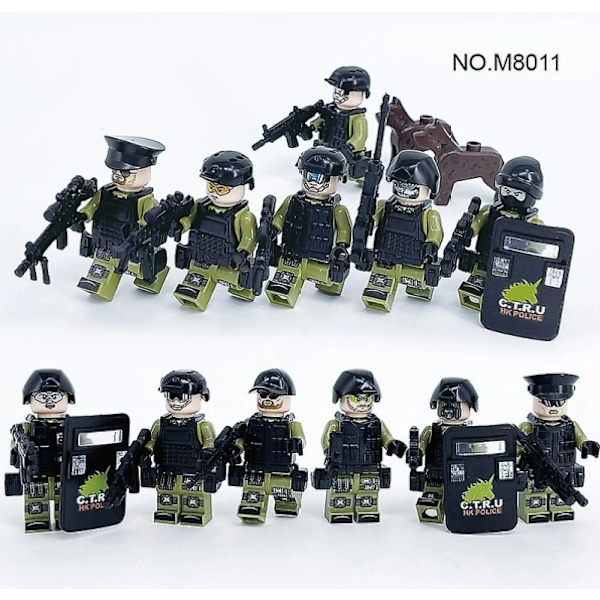 Militær byggelegetøj med 12 minifigurer