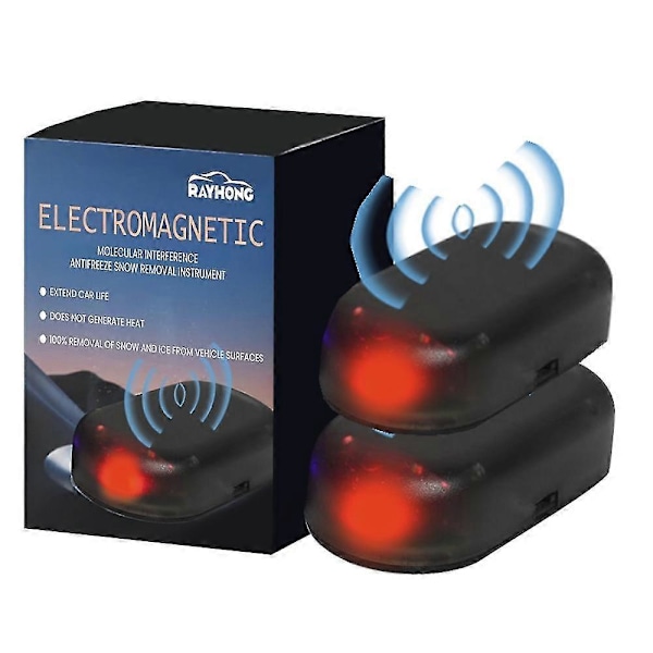 2x Frostfjerner til Bil - Bærbar Mikrobølgeovn til Afisning af Køretøjer - Solid til Bil og Lastbil