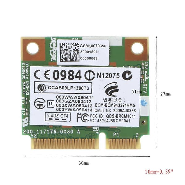 Mini PC-E Trådløst Netværkskort, BCM943224HMS 582564-001 300Mbps Trådløst LAN-kort til HP 8440 8540 8460 8560 2560 2540