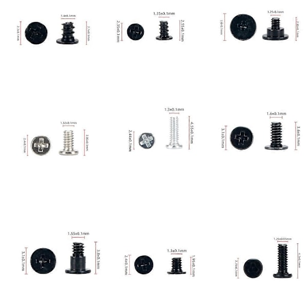 Full Set Värdskruvar Set Kit Ersättningsmetallskruvar för NS OLED Spelkontroll Tillbehör Spelkonsol Reparationsdelar 44 st