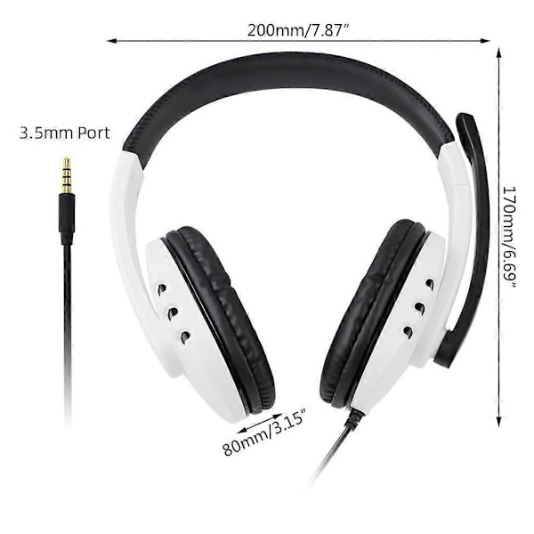 3,5 mm Trådbundna Över-Örat Hörlurar Stereo Surround Sound Brusreducerande Mikrofon Headset för PC