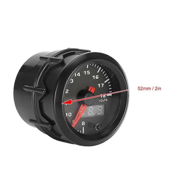 2 tommer 52mm Bil Voltmeter 7-farget Digital LED Spenningsmåler Display Modifiserte deler