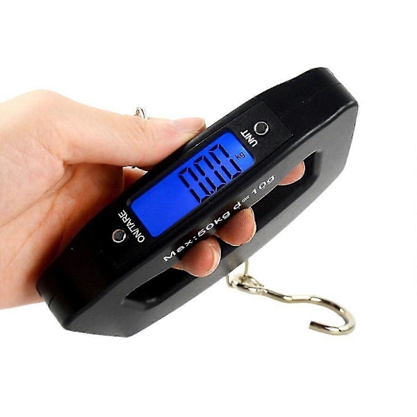 50 kg / 10 g LCD Digital Hemmaelektronik Bärbar Vägningskrok Resväska Vågskala