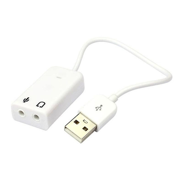 Bærbar USB 7.1 Lydkort Ekstern Uavhengig Datamaskin Skrivebord Med Kabel Fri Stasjon Lydkort 2-pakning