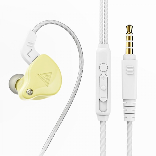 AK6-X øretelefoner, in-ear HIFI basstunge øretelefoner, udenrigshandel nye hot øretelefoner, ledningsstyrede øretelefoner med hvede gul