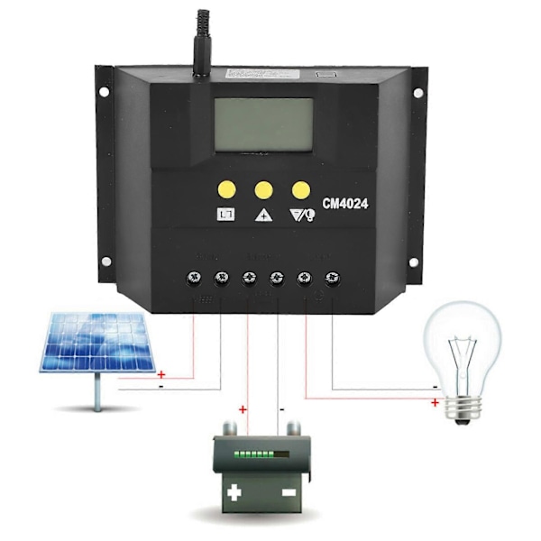 12V 24V 40A Solcellsladdnings- och urladdningsregulator med LCD-display PWM-regulator för hem och industri