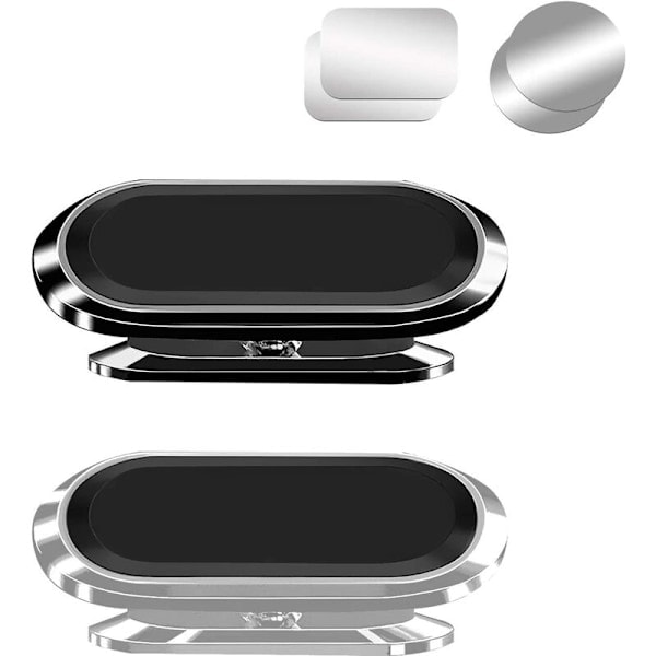 Magnetisk Biltelefonhållare, Extra Stark Magnet 360° Justerbar Telefonhållare, Universell Halkfri Smartphonehållare för Bil (Svart och Silver)