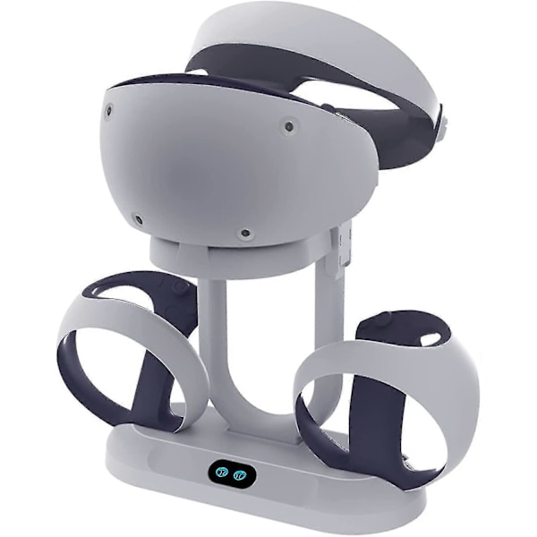 PS VR2 Latausasemajalusta PS VR2:lle, VR-kuulokkeiden näyttöjalustalla ja LED-ilmaisimilla