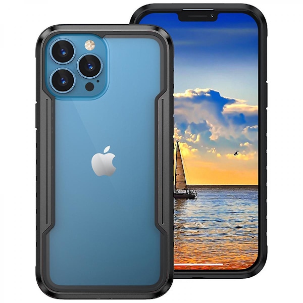 WEKITY - Yhteensopiva iPhone 13 -kotelo, hiilikuituinen kuvio, 12 tuumaa, pudotustesti, täysi suojaus, iskunkestävä metallikotelo langattomalla latauksella