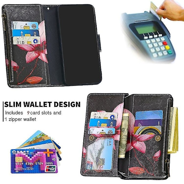 Färgad ritningsmönster blixtlås horisontellt flipp läderfodral för Huawei Y5 (2019)