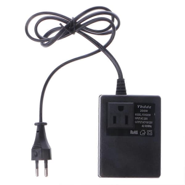 200W AC 220V til 110V Step Down Transformer Konverter Rejse Strøm EU Stik Adapter