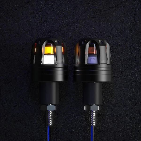 2 stk Motorsykkel LED Blinklys Indikator Blinklys Styreenden Montering