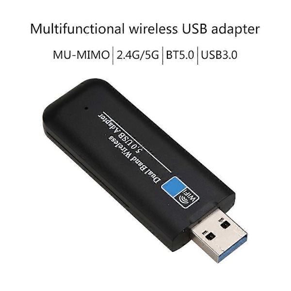 Trådløs 1200 Mbps USB WiFi-adapter MU-5300 Dobbeltbånd 2,4 GHz 5,8 GHz WiFi-antenne PC Mini-datamaskin Nettverkskortmottaker
