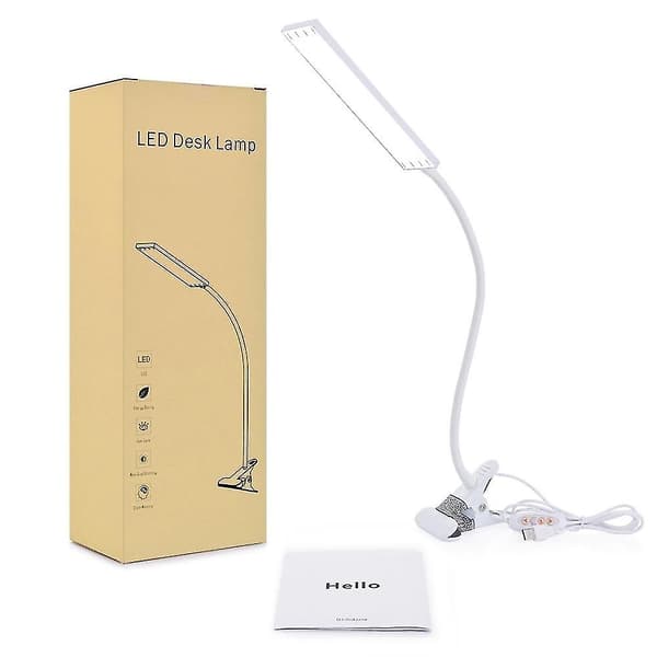 Kexin Flexibd USB Klips-på Bordsklampe 3-Mode Læsning Vinta