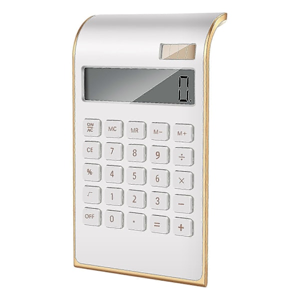 Calculator, Slim Elegant Design, Office/Home Electronics, Dual Powered Desktop Calculator, Solar Power, 10 Digits, Tilted LCD Display, Inclined Design