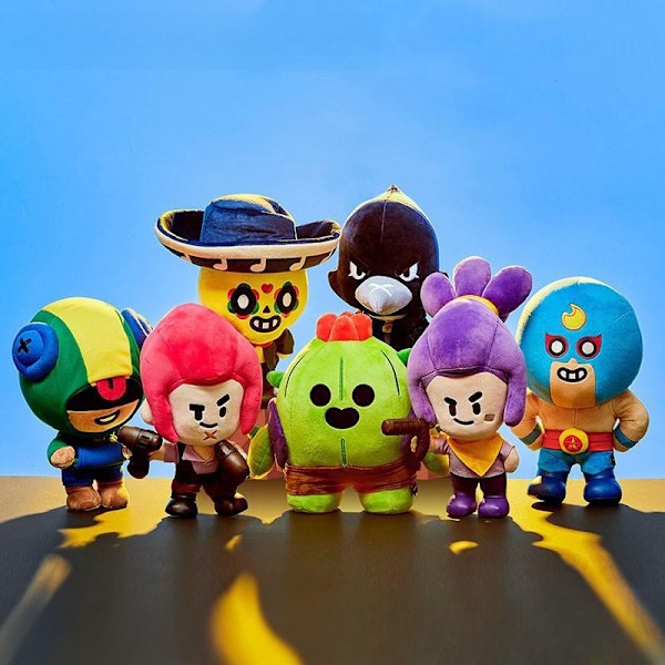 Cartoon Brawl Stars Spike Dockdocka Perifer Plush Leon Dockdocka Hjälte Leksak Handgjord Spelpresent