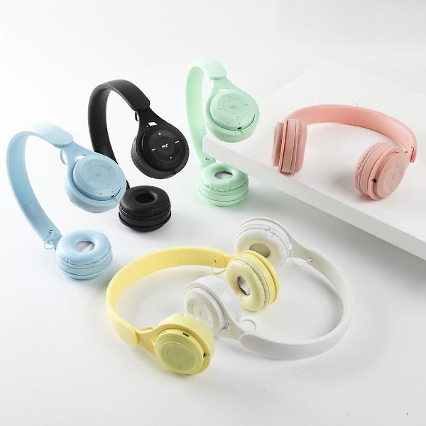 Trådløse Bluetooth-hodetelefoner over øret, Hi-Fi Stereo-hodetelefoner med dyp bass, sammenleggbare og lette, kablede og trådløse moduser innebygd mikrofon for mobil