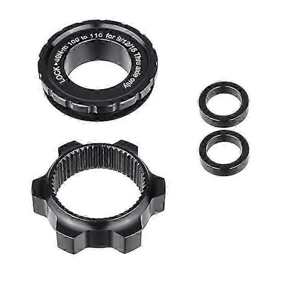 Center Lock -navan Boost-adapteri, Center Lock -yhteensopiva 6-reikäinen, 15X100 - 15X110 [HK] Musta