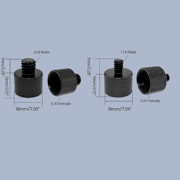 Mikrofonstativadapter Aluminiumlegering - 5/8 3/8 1/4 Skruvadapter för Kamerastativ