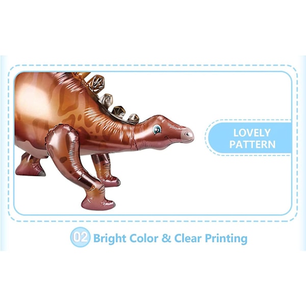 3D Dinosaur Ballon Dyr Folieballoner Til Babyshower Fødselsdagsfest Dekorationer (Stegosaurus)