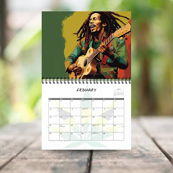 2025 Bob Marley Kalender | 12 Måneders Kalender | Spiralbundet Kalender | Veggkalender