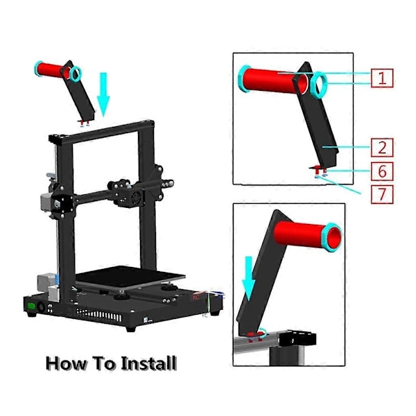 Alumiininen vahva PLA ABS -filamenttiteline kiinteä filamenttitelinepidike 3D-tulostimelle CR-10 Ender-3