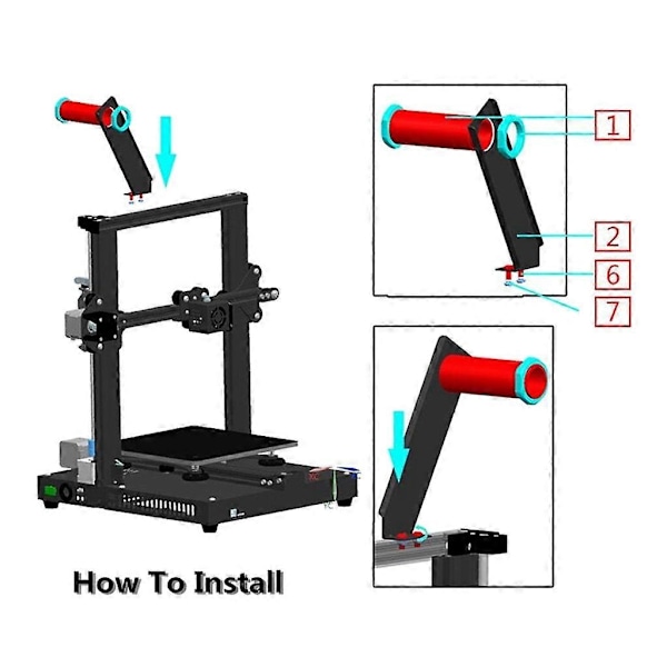 Aluminium Stærk PLA ABS Filament Stativ Fast Filament Stativ Holder Beslag til CR-10 Ender-3 3D Printer Dele