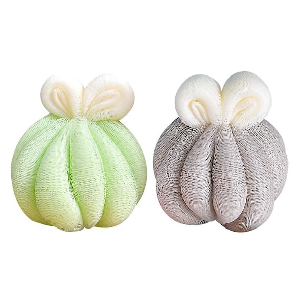 2 st Duschsvampar Loofah Nätpåse Duschboll Kroppsskrubb Exfolierande Bubbeltillverkare För Kroppstvål Män Kvinnor Badrum Hud, Slumpmässig Färg - -