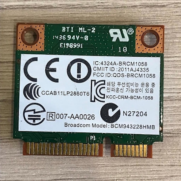 300Mbps BCM943228HMB BT4.0 802.11a/b/g/n Wifi Trådløst Kort Halv Mini PCI-E Bærbar Wlan 2.4G/5Ghz Dobbelbåndsadapter