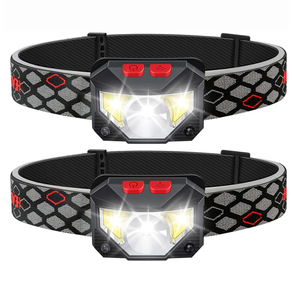 LED Pannlampa, 2-pack Vattentät Ficklampa Rörelsesensor