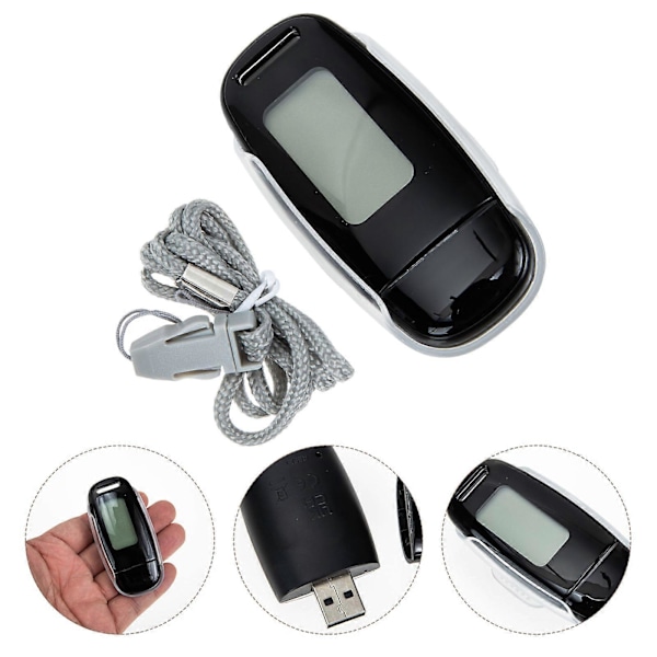 1 Sarja Kannettavaa Askelmittaria USB-Latauksella Muovinen Askelmittari Pieni Askelmittari